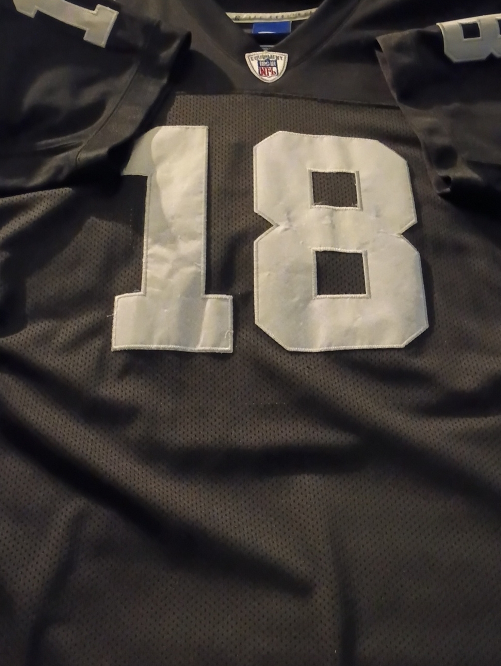 NFL Men’s Black Jersey with White Numbers 18